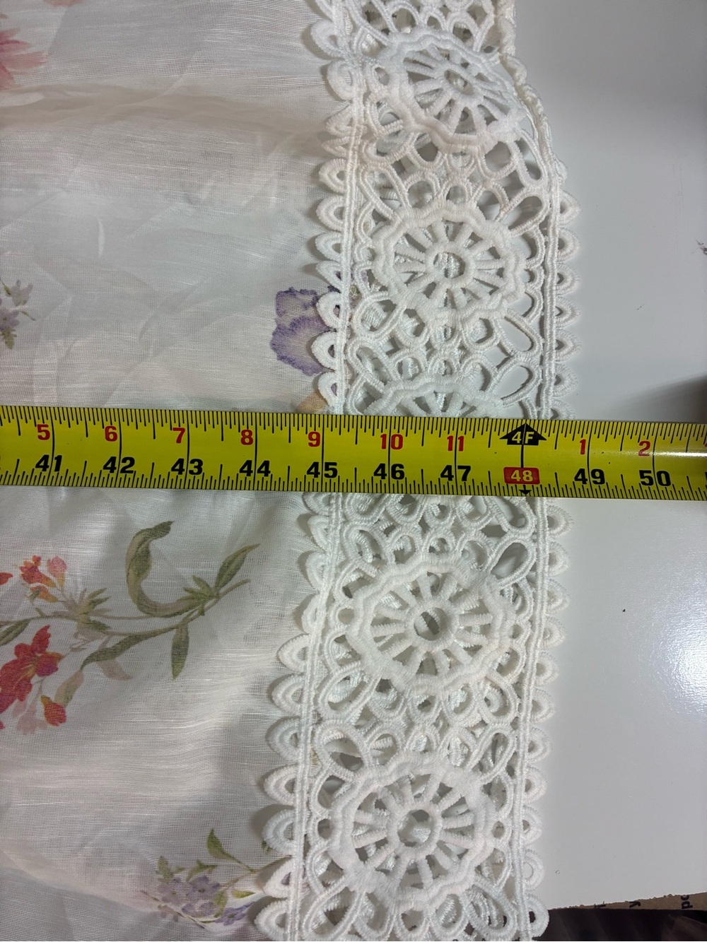 NWT Beautiful Floral Gauze and Lace Dress Flower Buttons S - Picture 12 of 13